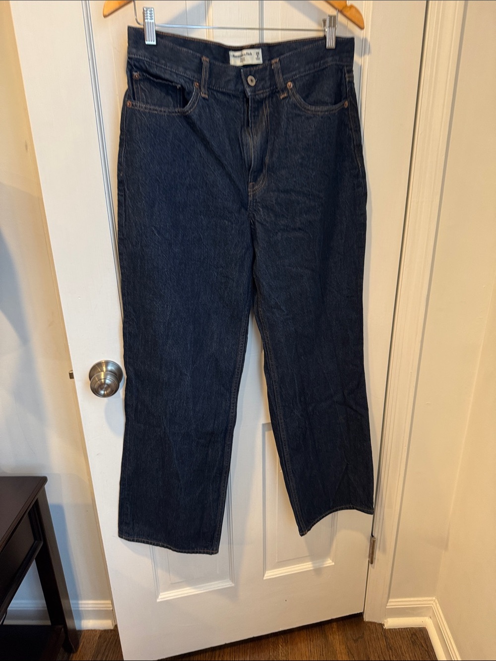 Abercrombie & Fitch Women's Dark Blue Straight Jeans